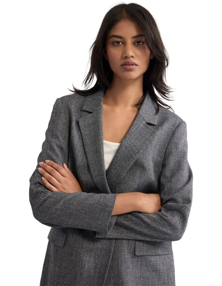 Calliope Oversized Cinched Blazer in Grey image 4