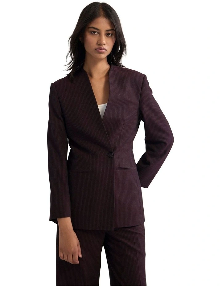 Carlie Hourglass Blazer in Burgandy image 1