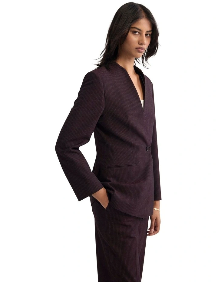 Carlie Hourglass Blazer in Burgandy image 3