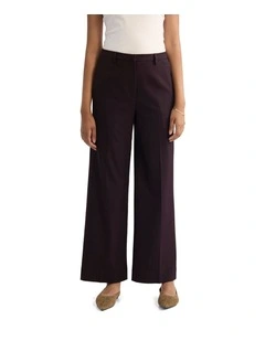 Lydia Straight Leg Pant in Burgandy