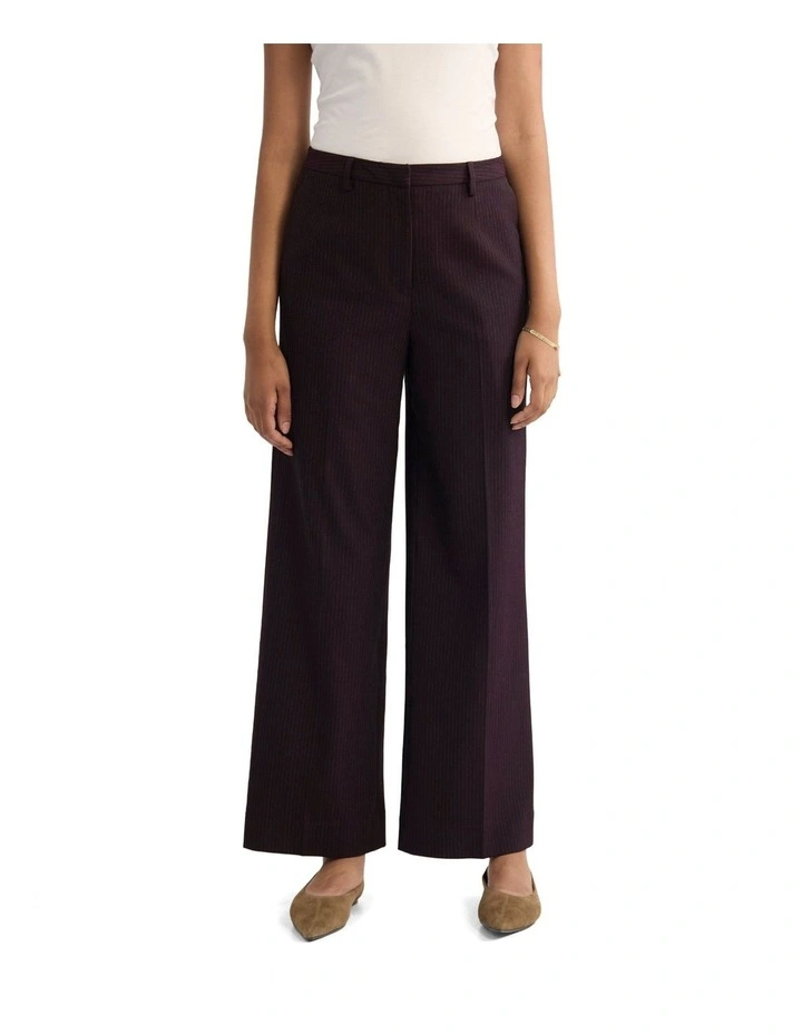 Lydia Straight Leg Pant in Burgandy image 1