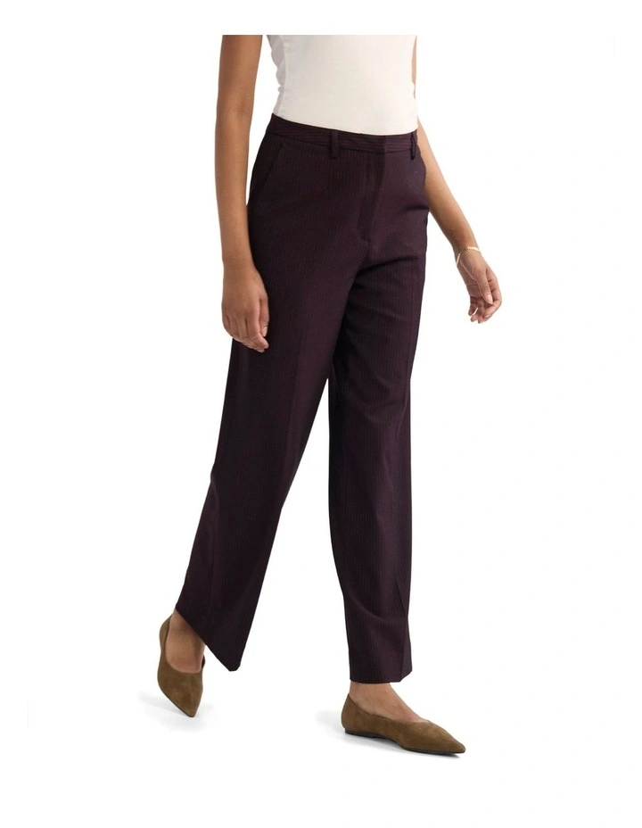 Lydia Straight Leg Pant in Burgandy image 3