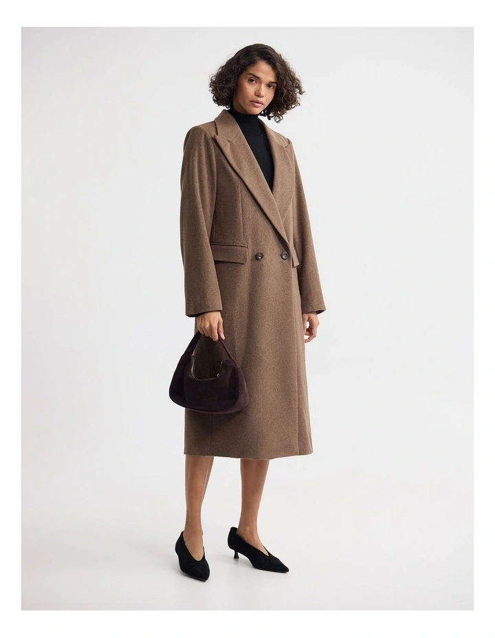 Saskia Double Breasted Wool Rich Coat in Camel image 1