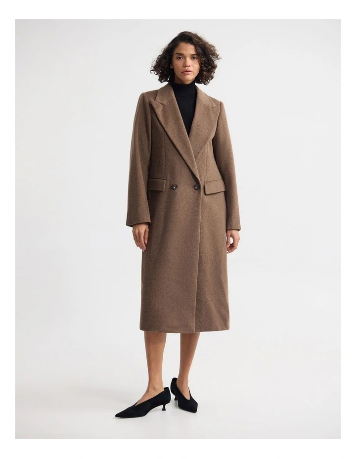 Saskia Double Breasted Wool Rich Coat in Camel image 4