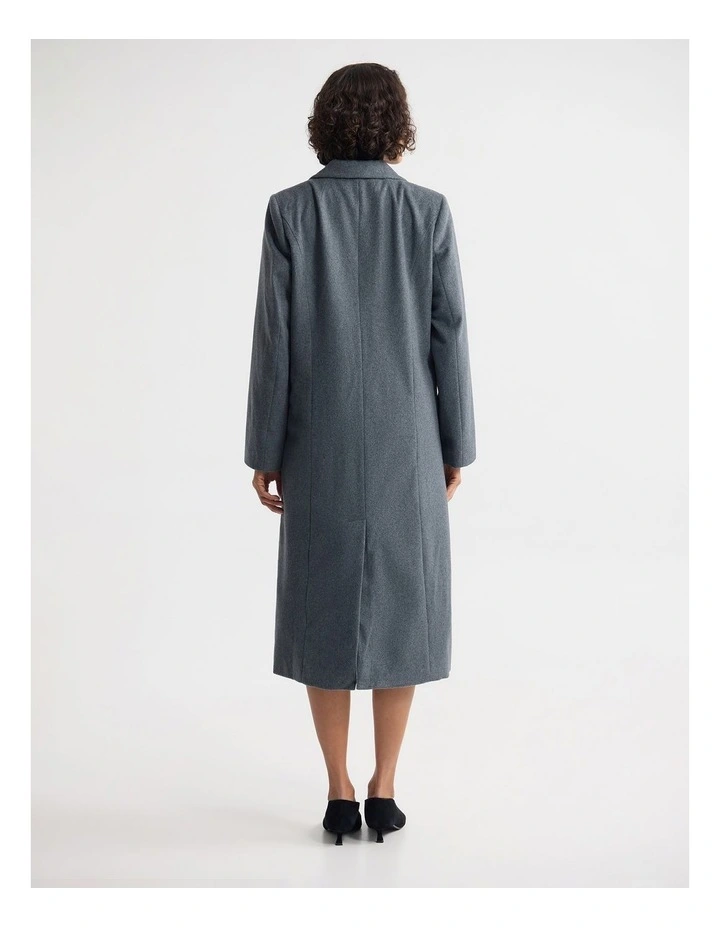 Saskia Double Breasted Wool Rich Coat in Grey image 2