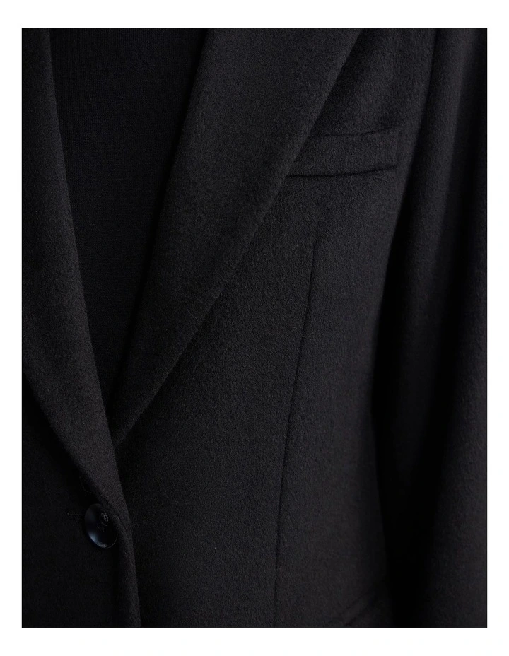 Ruby Wool Rich Tailored Overcoat in Black image 6