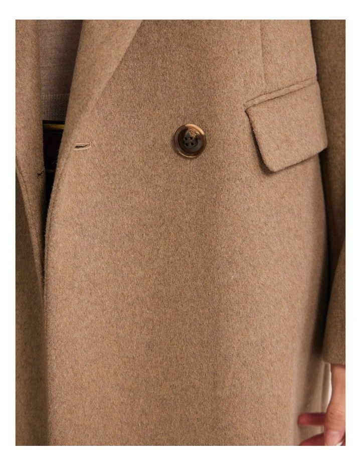 Saskia Double Breasted Wool Rich Coat in Camel image 6