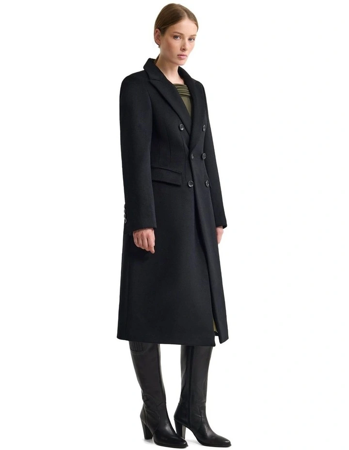 Lily Wool Coat in Black image 3