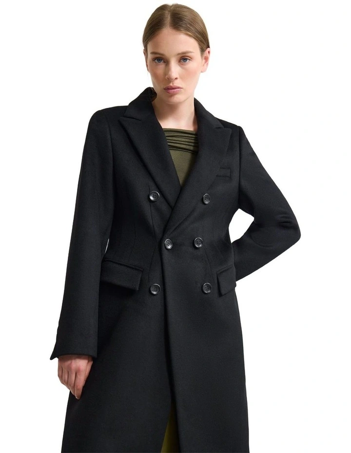 Lily Wool Coat in Black image 4