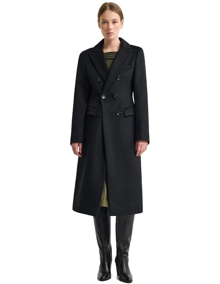 Lily Wool Coat in Black image 5