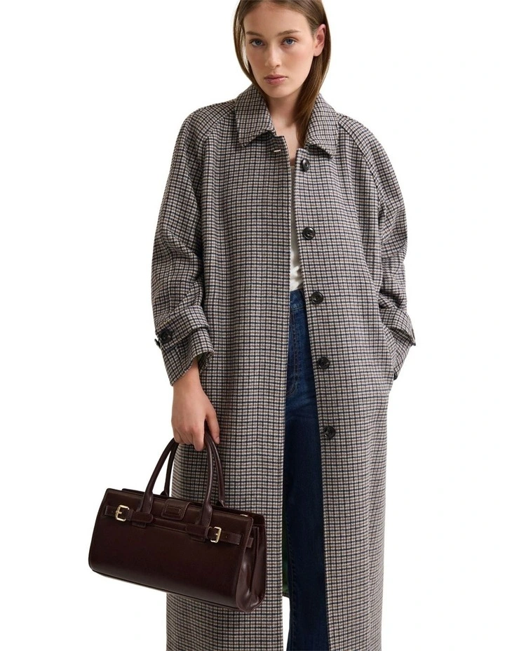 Millie Wool Blend Coat in Brown image 4