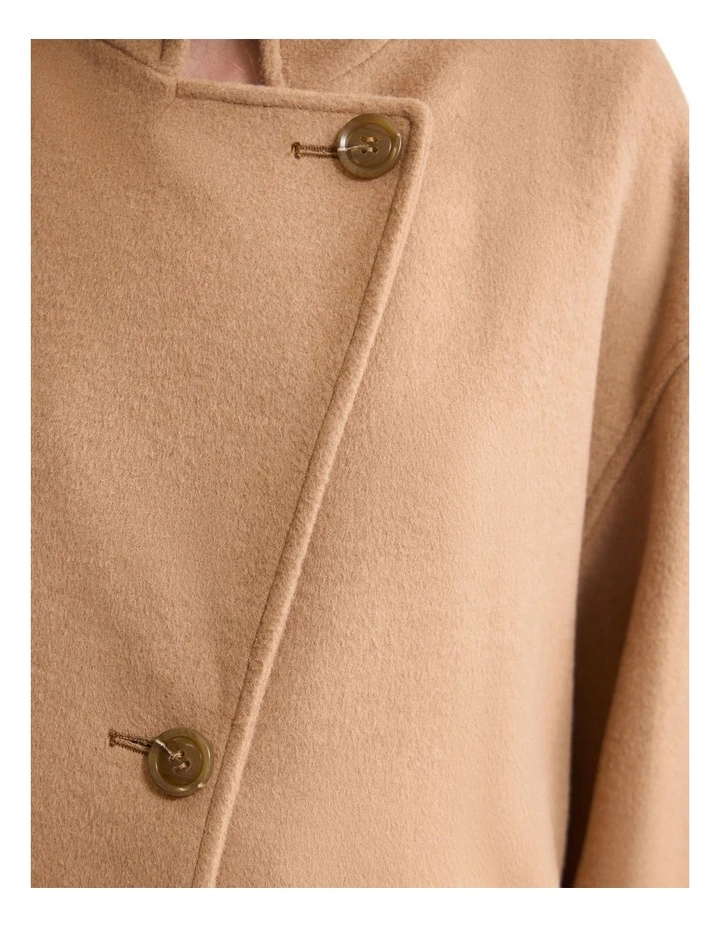 Talia Detachable Scarf Coat in Camel image 6