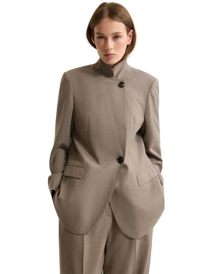 Calliope Pure Wool Blazer in Brown image 1