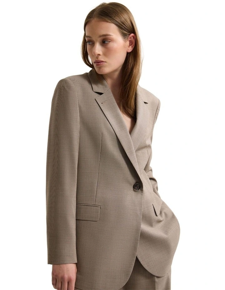 Calliope Pure Wool Blazer in Brown image 4