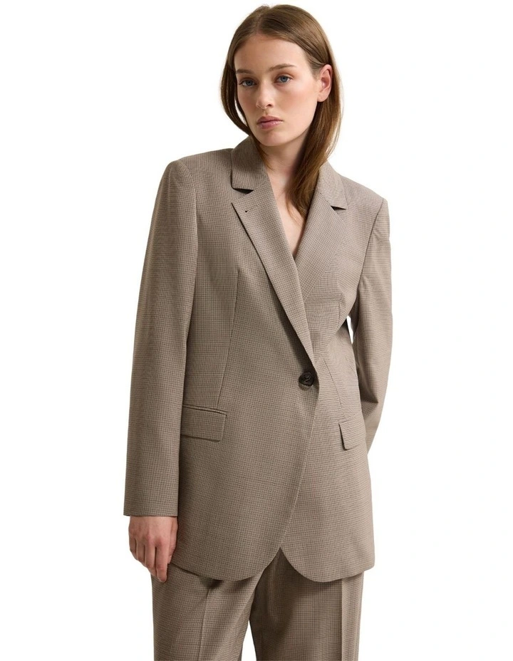 Calliope Pure Wool Blazer in Brown image 7