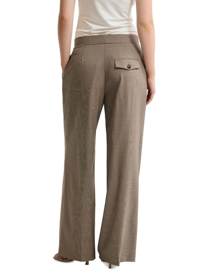 Belle Houndstooth Wool Pant in Brown image 2