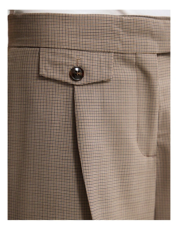 Belle Houndstooth Wool Pant in Brown image 6