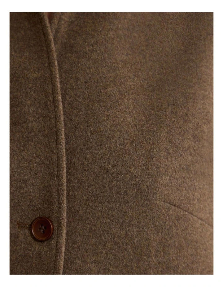 Asher Wool Blend Cocoon Jacket in Brown image 6