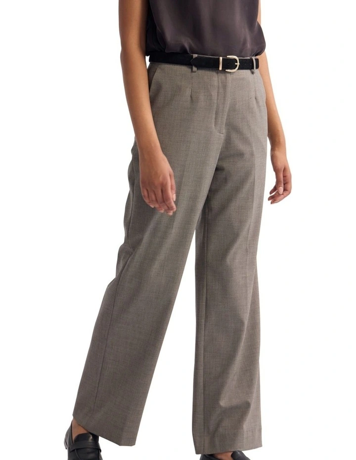 Calista Stretch Wool Blend Pant in Brown image 3