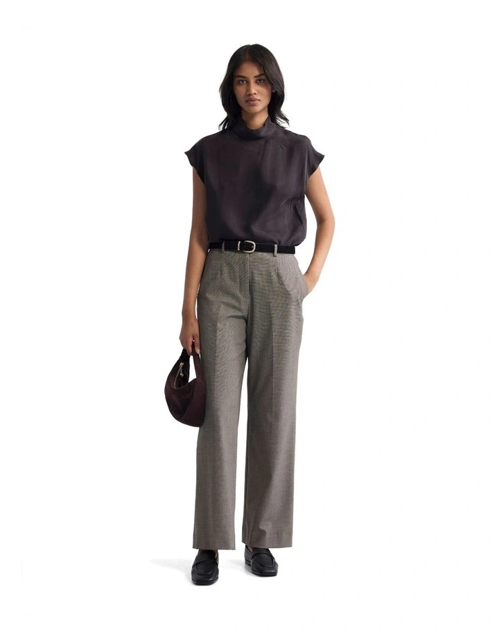 Calista Stretch Wool Blend Pant in Brown image 5
