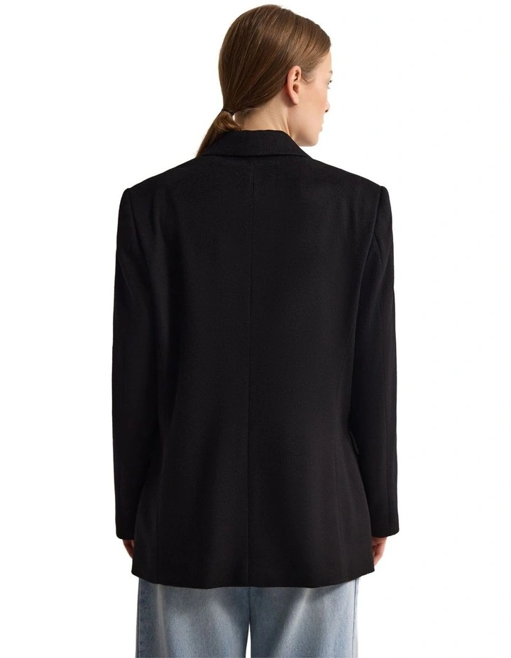 Jordan Wool Blend Oversized Blazer in Black image 2