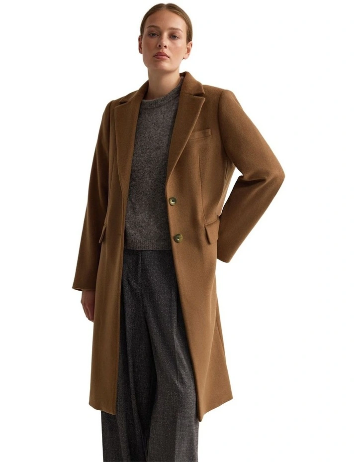 Ruby Wool Blend Coat in Caramel image 5