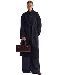 Lea Double Face Coat in Navy/Black