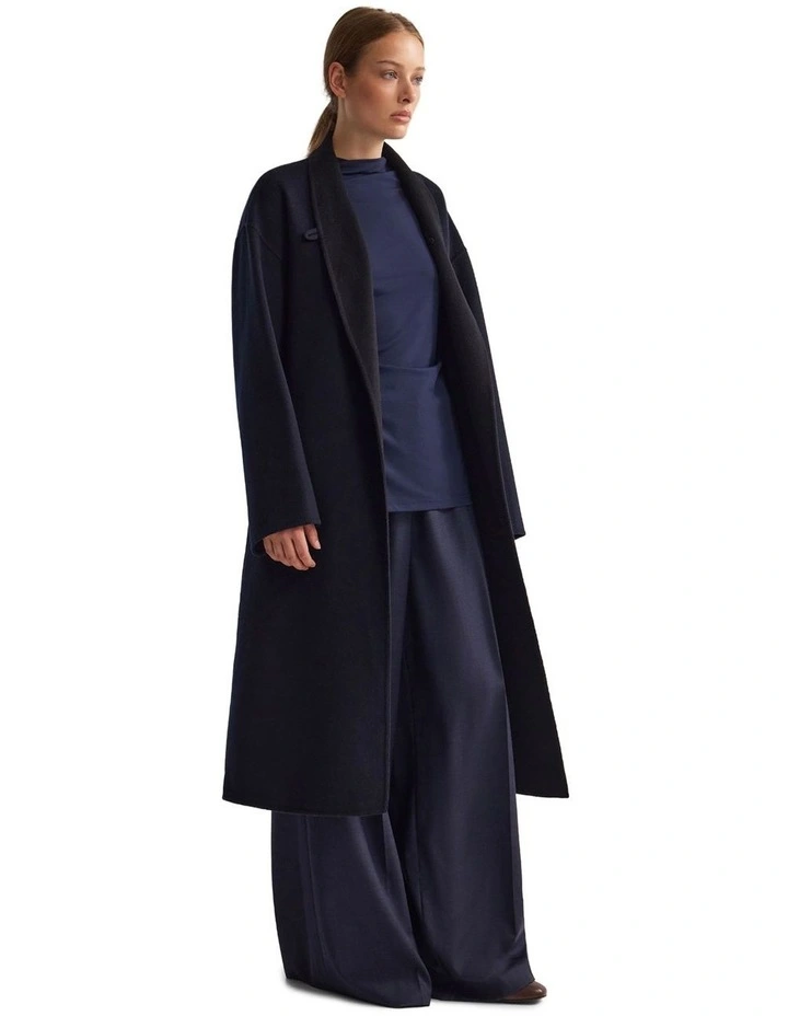 Lea Double Face Coat in Navy/Black image 3