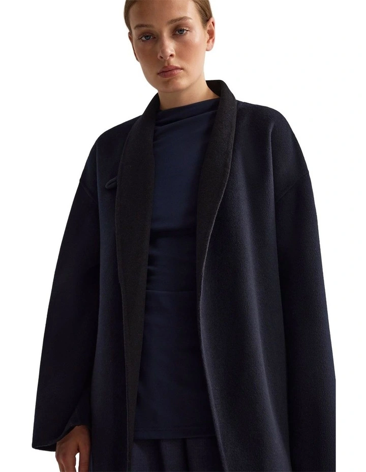 Lea Double Face Coat in Navy/Black image 4