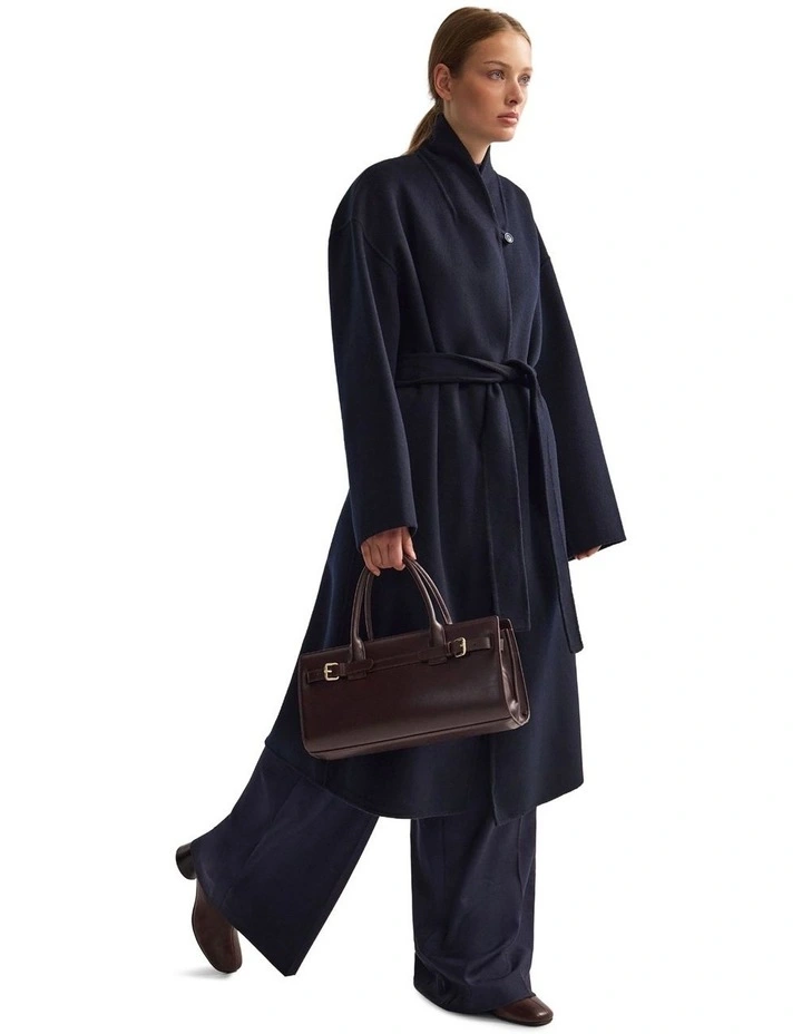 Lea Double Face Coat in Navy/Black image 5