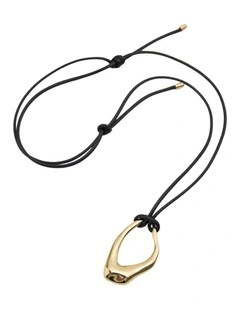 Lilith Thong Pendant Necklace in Gold/Black