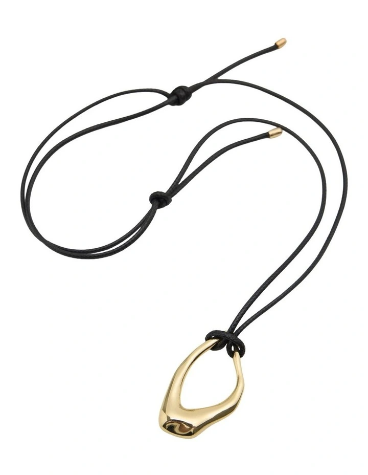 Lilith Thong Pendant Necklace in Gold/Black image 1