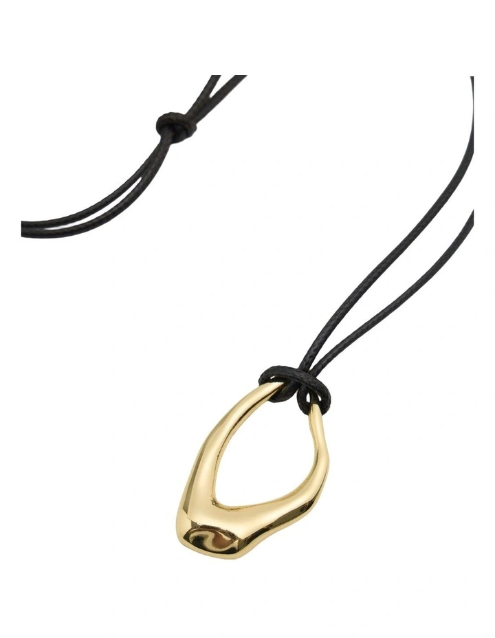 Lilith Thong Pendant Necklace in Gold/Black image 2