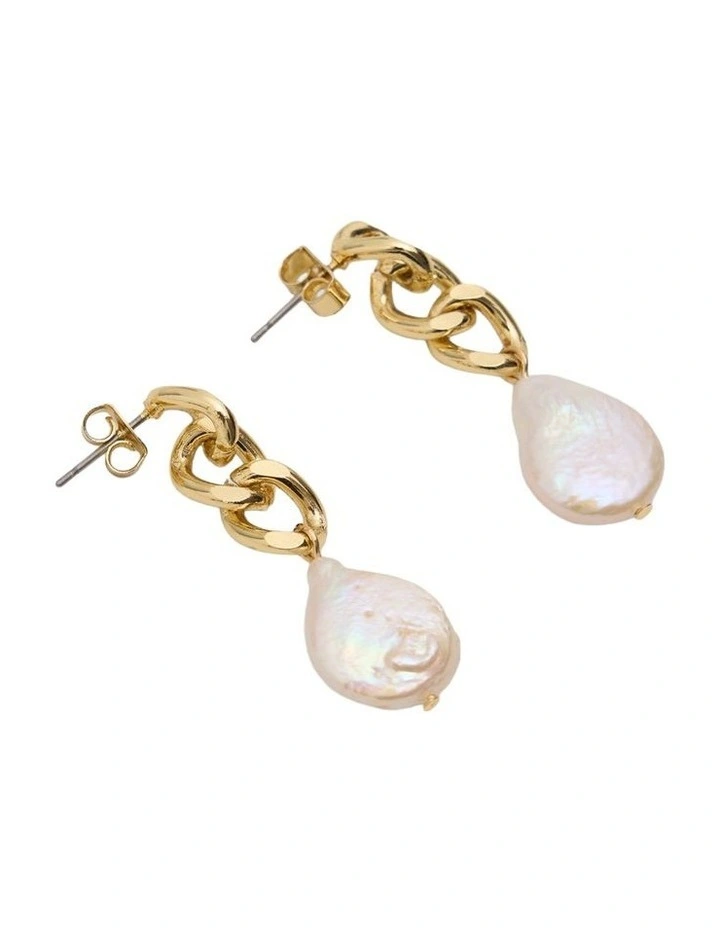 Ash Chain/Pearl Earrings in Gold/Pearl image 2