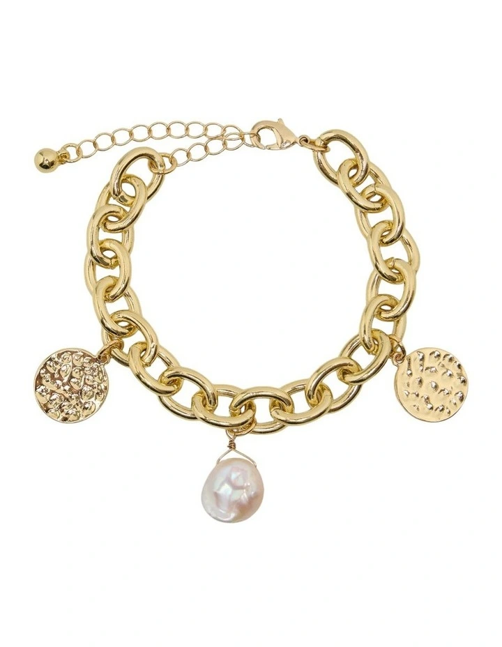 Aireen Charm Bracelet in Gold/Pearl image 1
