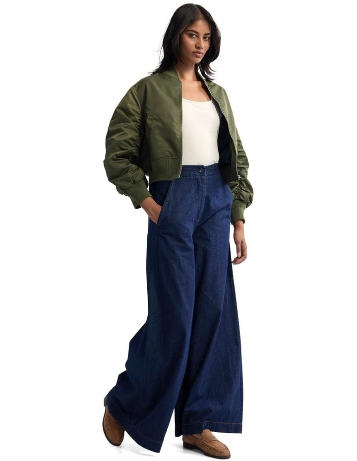 Lea Bomber Jacket in Olive image 5