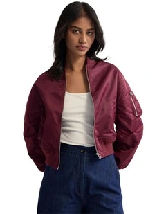 Lea Bomber Jacket in Plum