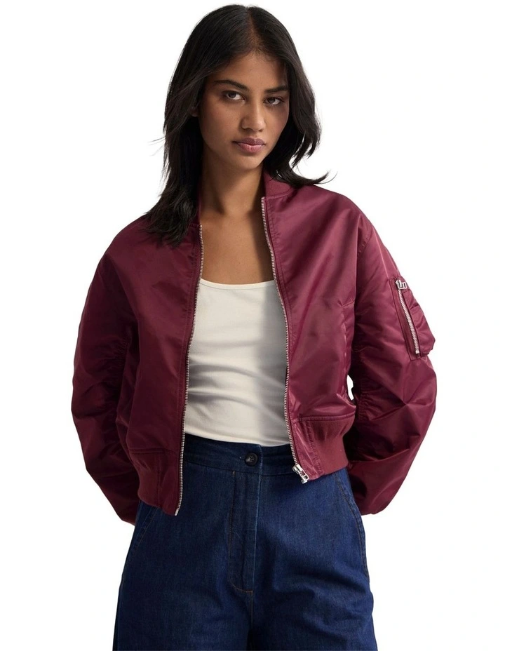 Lea Bomber Jacket in Plum image 1