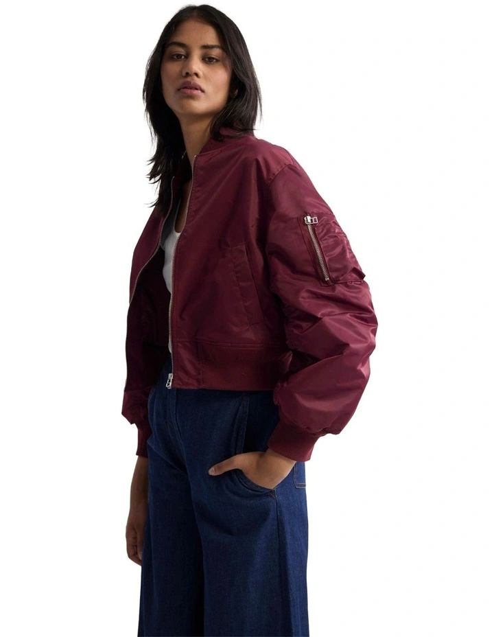Lea Bomber Jacket in Plum image 3