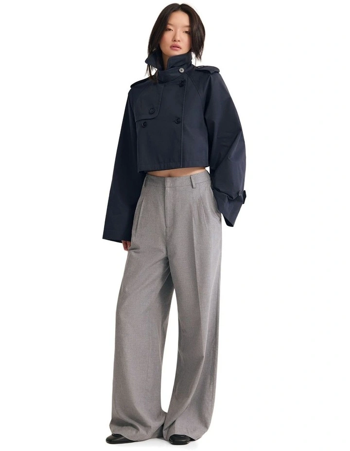 Annalise Crop Trench Jacket in Navy image 5
