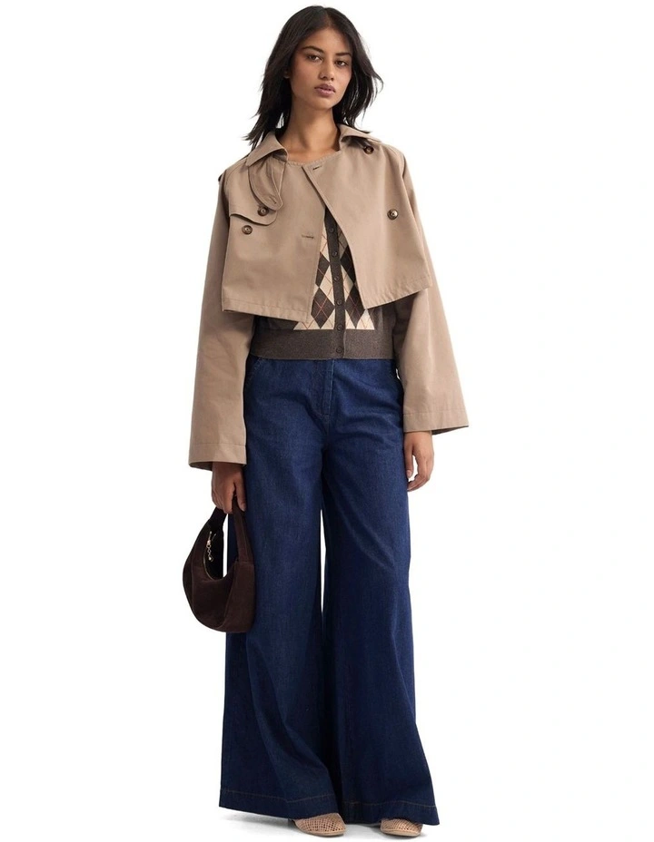Annalise Crop Trench Jacket in Mocha image 5