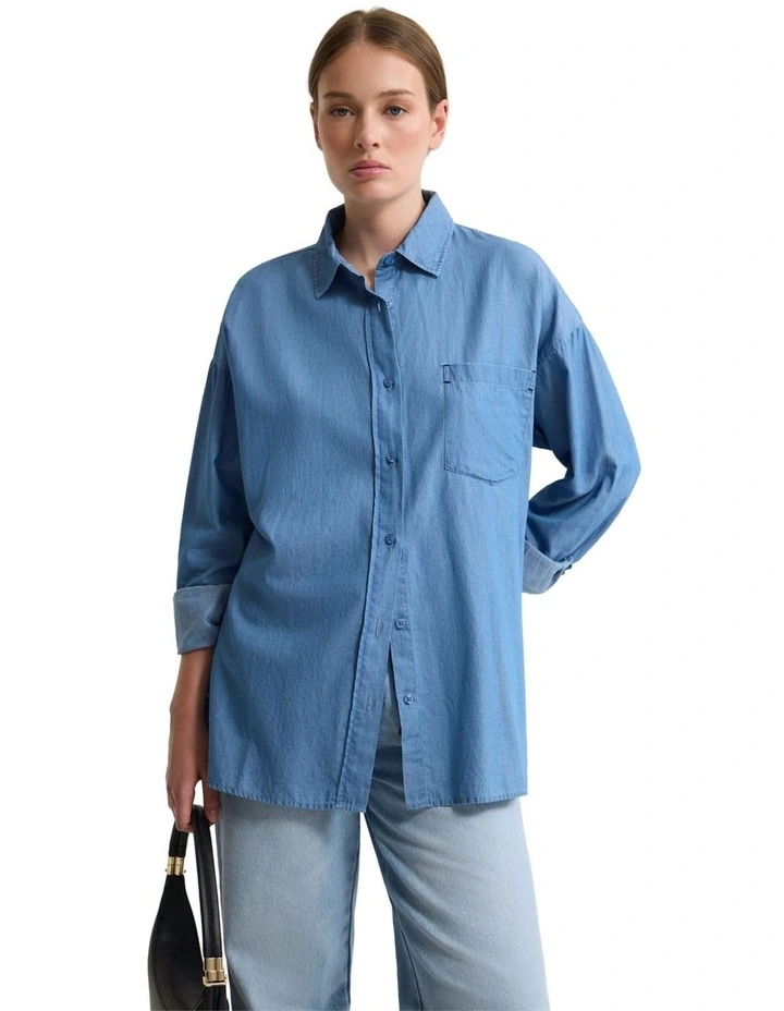 Demi Denim Shirt in Blue image 1