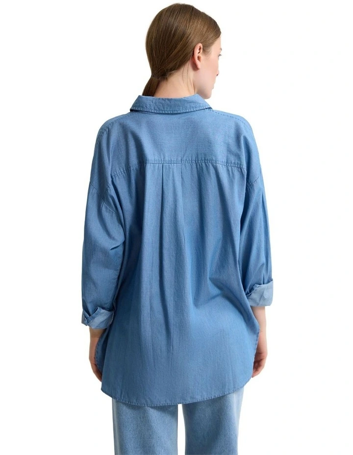 Demi Denim Shirt in Blue image 2