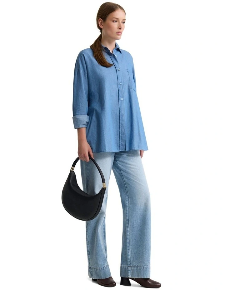 Demi Denim Shirt in Blue image 5