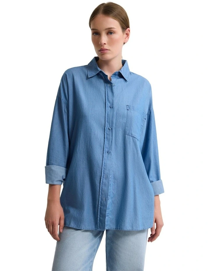 Demi Denim Shirt in Blue image 7