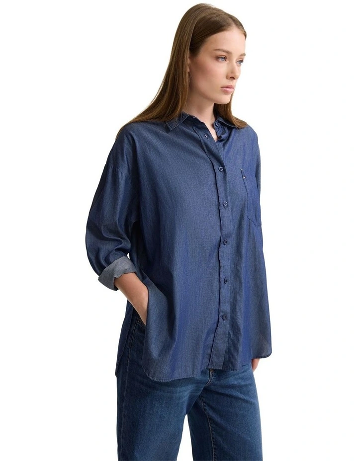 Demi Denim Wash Shirt in Indigo image 3