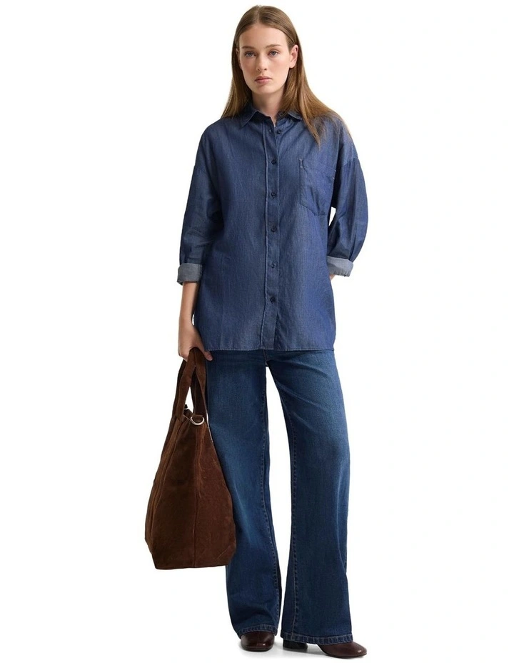 Demi Denim Wash Shirt in Indigo image 5