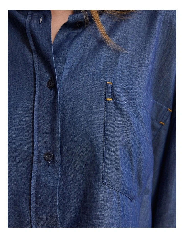 Demi Denim Wash Shirt in Indigo image 6