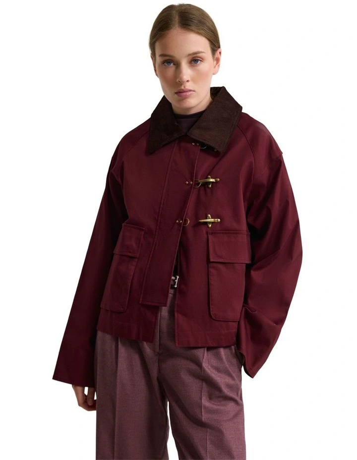 Carmen Barn Jacket in Burgandy image 1