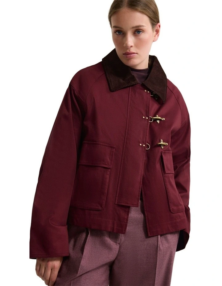Carmen Barn Jacket in Burgandy image 4